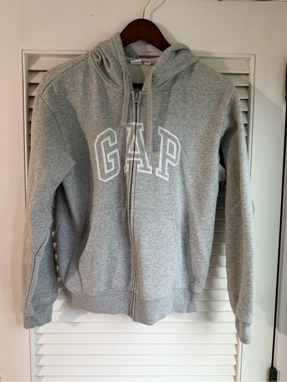GAP Light Gray Full-Zip Hooded Sweatshirt